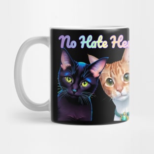 The babies say  - No Hate Here Rainbow Text Purple Mug